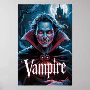Klassisches Vampir-Filmplakat im Stil von Dracula Poster