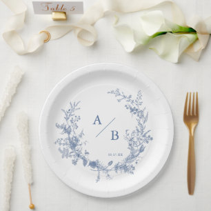 Klassisches Viktorianisches französisches Hochzeit Pappteller