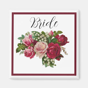 Klassisches viktorianisches Rosen-Lilien-Tal-Braut Magnet