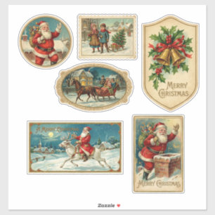 Klassisches viktorianisches Weihnachten Aufkleber