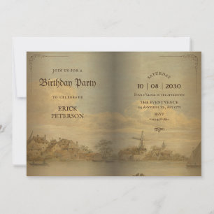 Klassisches Vintage-Buch  Einladung