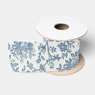 Klassisches Vintage-Französisch Graviertes Blumen- Satinband