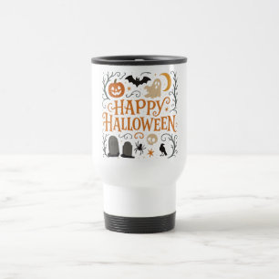 Klassisches, vintage Frohes Halloween Reisebecher