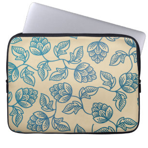 Klassisches Vintage-Hopfenblätter-Muster Laptopschutzhülle