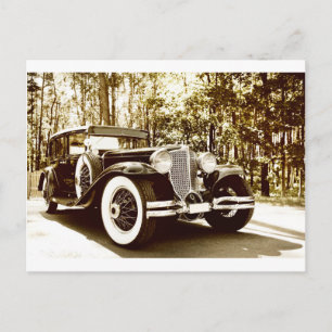 Klassisches Vintage-Sepia-Auto Postkarte