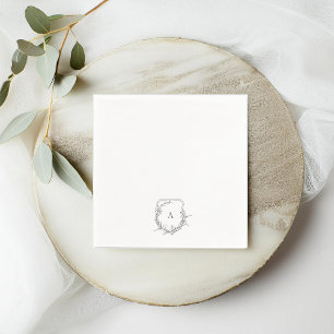 klassisches Vintages botanisches Monogramm-Wappen Serviette
