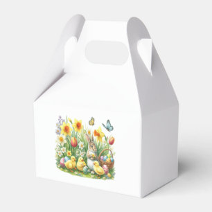 Klassisches/Vintages Federhasen/Huhn Geschenkschachtel