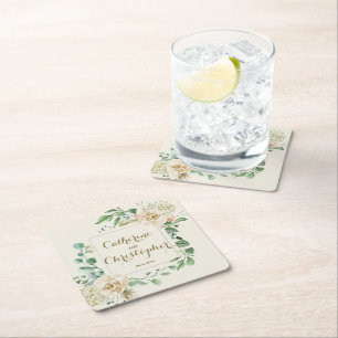 Klassisches Vintages florales Elegantes Brautparty Rechteckiger Pappuntersetzer