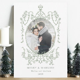 Klassisches Vintages Frame Merry & Verheiratetes F Feiertagskarte