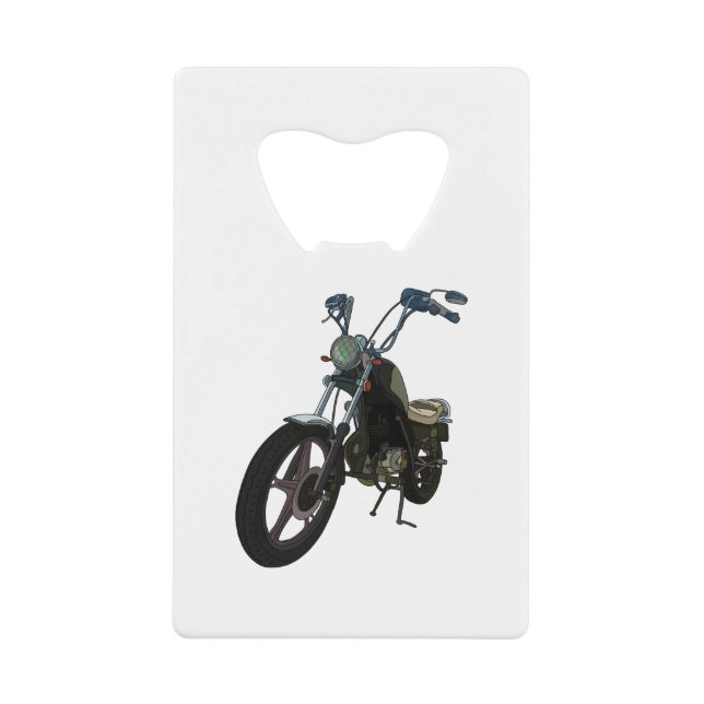 Klassisches Vintages Motorrad Geldbeutel Flaschenöffner (Vorderseite)