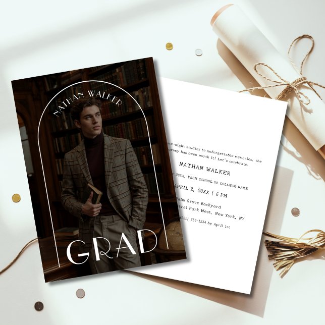 Klassisches Vintages Retro Fett Grad Arch Foto Einladung (Von Creator hochgeladen)