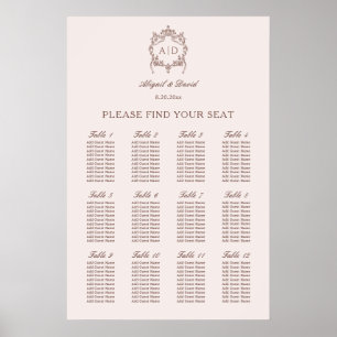 Klassisches Vintages Wappen Hochzeitssattel Poster