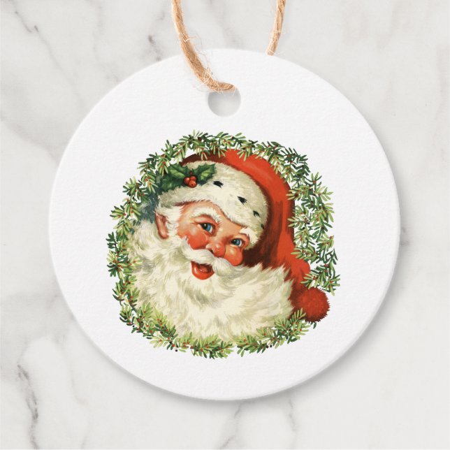 Klassisches Vintages Weihnachtsgeschenk Geschenkanhänger (Vorderseite)