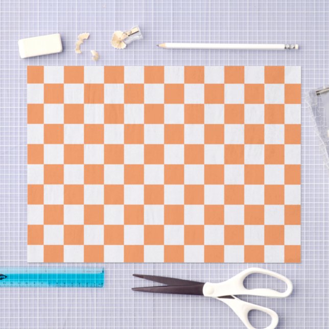 Klassisches visuelles Lachs-Karo Seidenpapier (Handwerk)