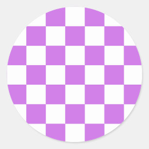 Klassisches visuelles Magenta-Schachbrettmuster  Runder Aufkleber
