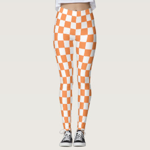 Klassisches visuelles oranges Schachbrettmuster  Leggings