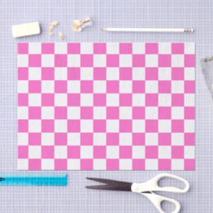 Klassisches visuelles rosa Karomuster Seidenpapier