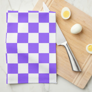 Klassisches visuelles violettes Schachbrett Geschirrtuch