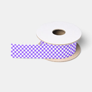 Klassisches visuelles violettes Schachbrettmuster Satinband