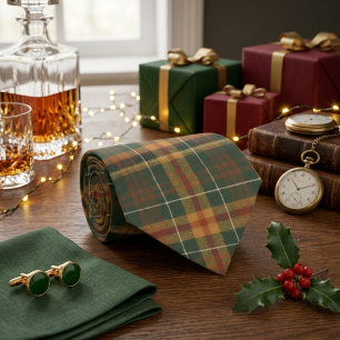 Klassisches Waldgrün-Tartan-Karo-Muster Krawatte