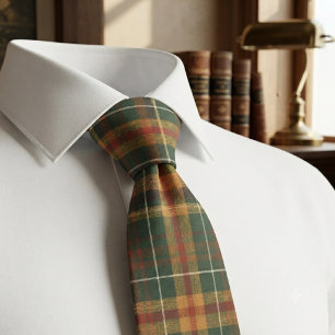 Klassisches Waldgrün-Tartan-Karo-Muster Krawatte