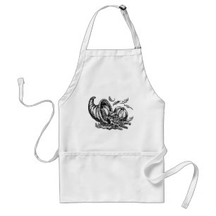 Klassisches Weiden-Füllhorn Schwarz-Weiß-Illustrat Schürze