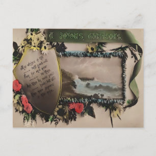 Klassisches Weihnachten im Vintage-Strandstil  Postkarte