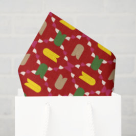 Klassisches Weihnachten Rot und Grün Geometrisches Seidenpapier