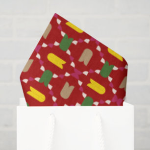 Klassisches Weihnachten Rot und Grün Geometrisches Seidenpapier