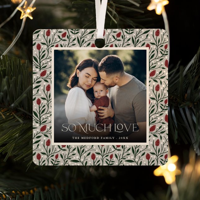 Klassisches Weihnachts-Blumenrahmen-Foto Ornament Aus Metall (Von Creator hochgeladen)