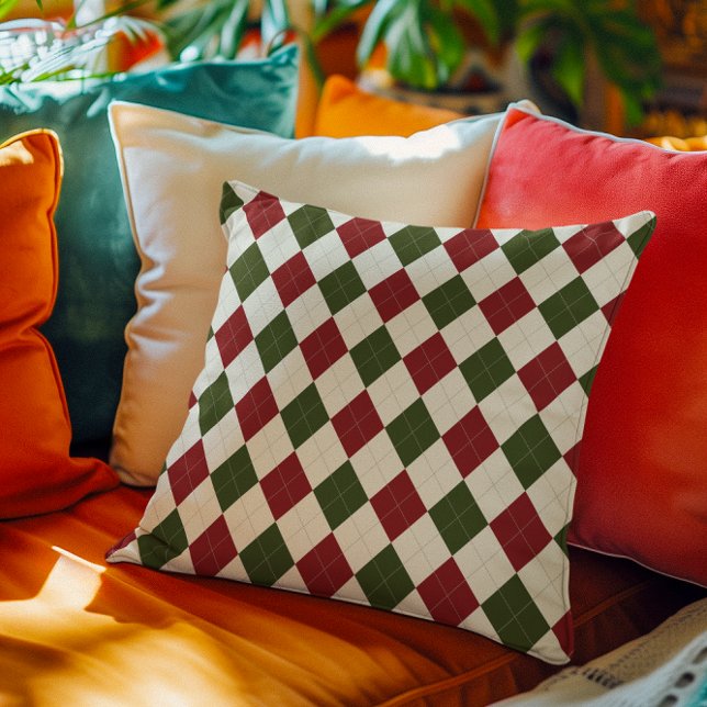 Klassisches Weihnachts-Raute-Muster Kissen (Von Creator hochgeladen)