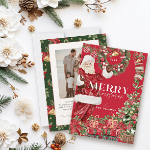 Klassisches Weihnachtsbaum-Foto Feiertagskarte