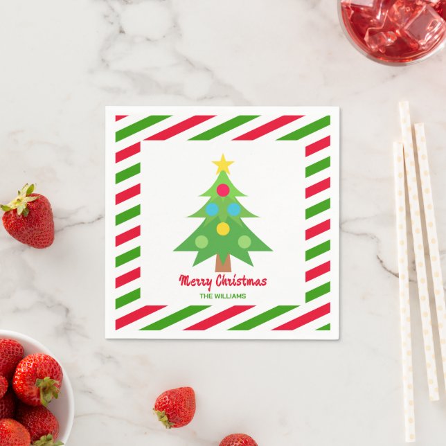 Klassisches Weihnachtsbaumpapier, rot und grünes P Serviette (Beispiel)