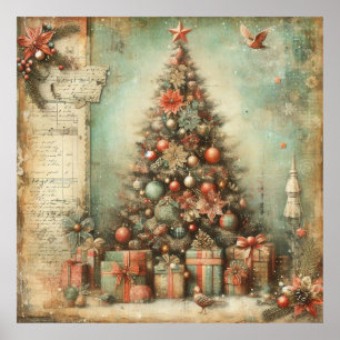 Klassisches Weihnachtsbaumposter Poster