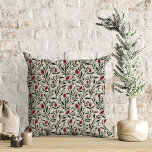 Klassisches Weihnachtsblumenmuster Kissen<br><div class="desc">Dieses wunderschöne Kissen im Urlaubskissen zeichnet sich durch ein handgezücktes Blumenmuster aus, das in klassischen, traditionellen Weihnachtsfarben in tiefgrün, bordeauxrot und Elfenbein in einem eigenen, hellen Sandbeige dargestellt ist. Stilvolles Dekor, das jeder Zuhause entspricht, ob es sich um ein rustikales, Vintages, zeitgenössisches Design, eine Hütte, ein Bauernhaus oder ein traditionelles...</div>