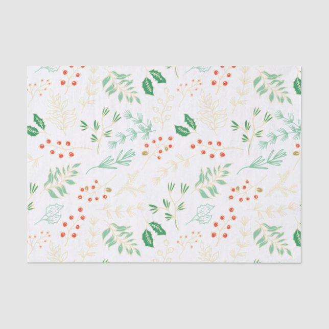 Klassisches Weihnachtsblumenmuster Seidenpapier (Vorderseite)