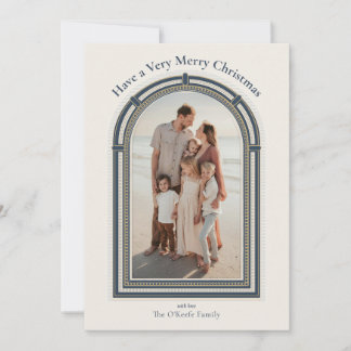 Klassisches Weihnachtsbogen-Feiertagsfoto Feiertagskarte