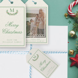 Klassisches Weihnachtsfamilienmonogramm Geschenkanhänger