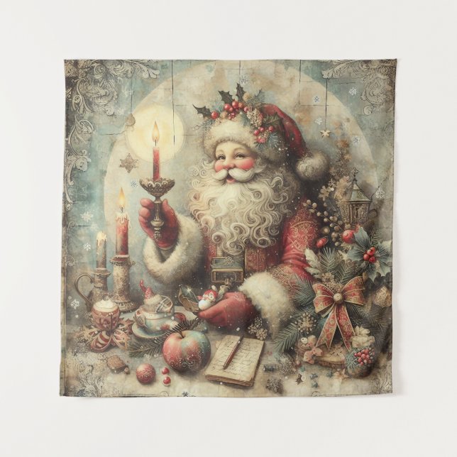 Klassisches Weihnachtsgeschenk Wandteppich (Vorderseite)
