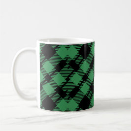 Klassisches Weihnachtsgrün kariertes Muster Kaffeetasse