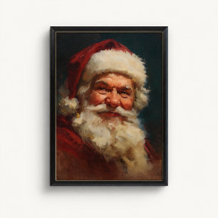 Klassisches Weihnachtsmann-Porträtposter Poster