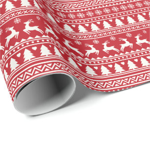 Klassisches Weihnachtsmuster Geschenkpapier