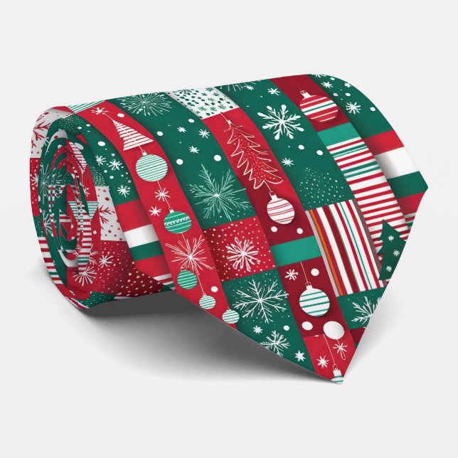 Klassisches Weihnachtswrapping Papier Muster Red G Krawatte (Gerollt)