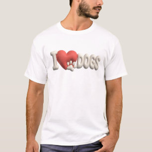 Klassisches Weiß I LOVE DOGS Kunstwerk Erstellung T-Shirt