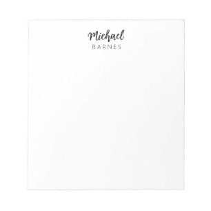 Klassisches Weiß minimalistisches schlichtes Elega Notizblock