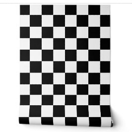 Klassisches Weiß mit Schwarz-Quadrat-Stilmuster Tapete