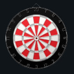 Klassisches Weiß, Silber, Rot und Schwarzes Dartscheibe<br><div class="desc">Klassisches Weiß,  Silber,  Rot und Schwarzes farbiges Dartscheibe-Spiel einschließlich 6 Messingpfeile</div>