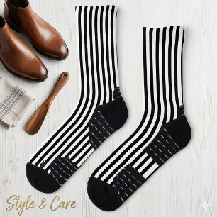 Klassisches Weiß und Schwarz Streifen Dekorativ Socken