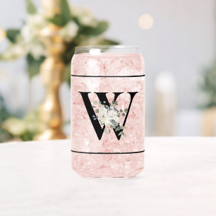 Klassisches weißes Blumendekor Initial W Dosenglas