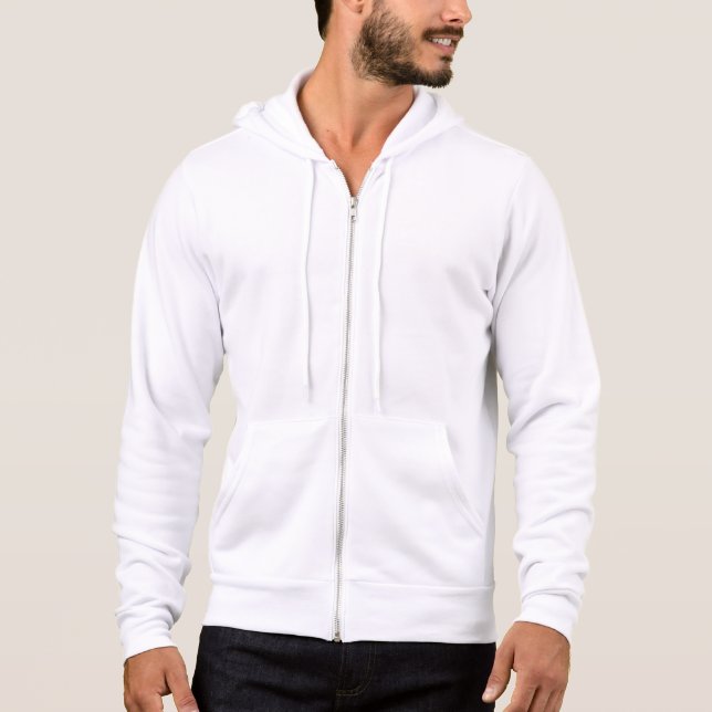 Klassisches weißes Zip Hoodie - Komfortabel & stil (Vorderseite)